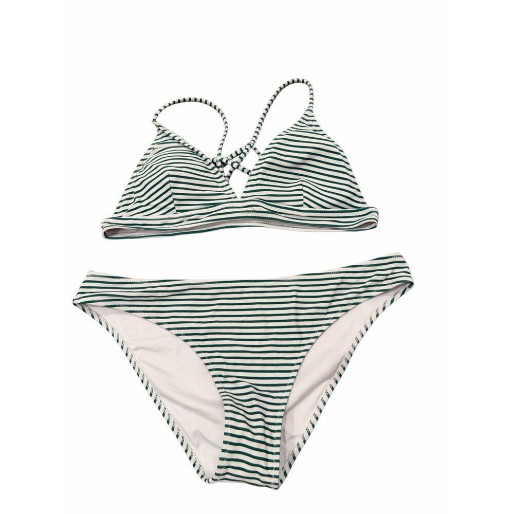 Cupshe green striped bikini swimsuit - size L